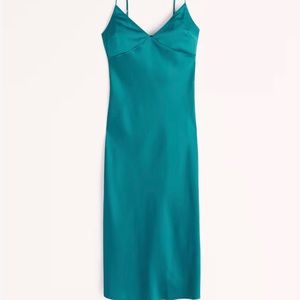 Abercrombie Lace-Up Back Slip Midi Dress Large Petite